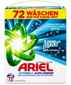 ARIEL Universal+ Pulver Schnell Auflösend Touch of Lenor Unstoppables (72 pracích dávek) 3960 g