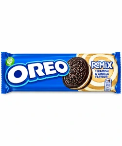 Oreo Remix kakaové sušenky s vanilkovo-tiramisovým krémem 157 g