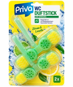 Priva WC Duftstick – WC závěs Citrón & Limetka (96 g / 2× 48 g)