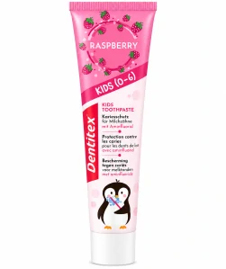 Dentitex Kids – Dětská zubní pasta Malinová příchuť 0–6 let (100 ml)