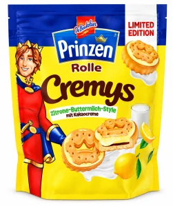Prinzen Rolle Cremys sušenky Citrón a podmáslí s kakaovým krémem 172 g