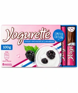 Yogurette Mléčná čokoláda s jogurtem řeckého typu a ostružinami 100 g