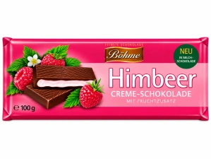 Böhme Mléčná čokoláda s malinovou krémovou náplní 100 g