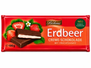 Böhme Mléčná čokoláda s jahodovou krémovou náplní 100 g