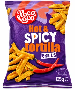 Poco Loco Hot & Spicy Rolované kukuřičné tortilly 125 g