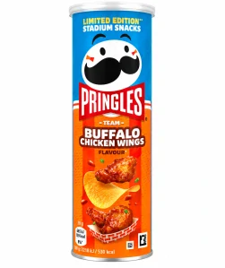 PRINGLES TEAM BUFFALO CHICKEN WINGS - Bramborový snack s příchutí s Buffalo kuřecích křídel 165g