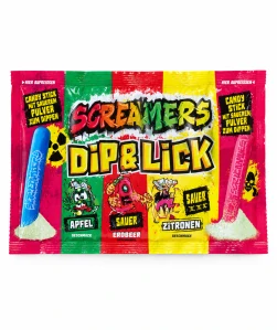 Zed Candy Screamers Cukrové tyčinky s kyselým práškem (ovocné příchutě) 40 g