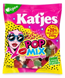 Katjes POP MIX - žvýkací bonbóny s ovocným želé 210 g
