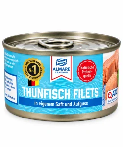 Almare Seafood Kousky filetů z tuňáka pruhovaného ve vlastní šťávě a nálevu 195 g