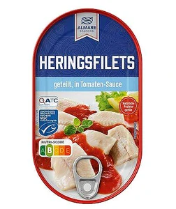 Sleďové filety krájené v rajčatové omáčce
