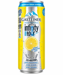 GASTEINER Infinity to go Lemon – Nealkoholický sycený nápoj s citronovou šťávou 330 ml