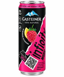 Gasteiner Infinity to Go – malinovo-citronový nealkoholický sycený nápoj 330 ml