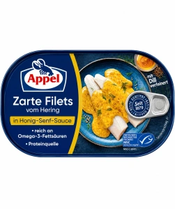 Appel Jemné filety ze sledě  v omáčce s medem a v omáčce s medem a hořčicí 190 g
