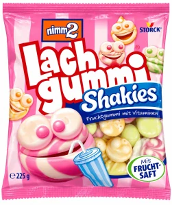 Název Česky: nimm2 Lachgummi Shakies Ovocné želé bonbóny s mléčnou pěnou a vitamíny 225 g