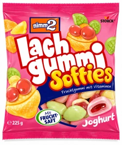 nimm2 Lachgummi Softies Joghurt Měkké plněné ovocné želé bonbóny s jogurtem a vitamíny 225 g