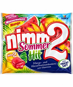nimm2 Sommer Hit Plněné Bonbóny Mango a Vodní meloun s vitamíny 300 g