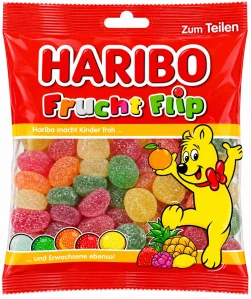 HARIBO Frucht Flip - Ovocné želé bonbóny s pocukrovaným povrchem 160 g