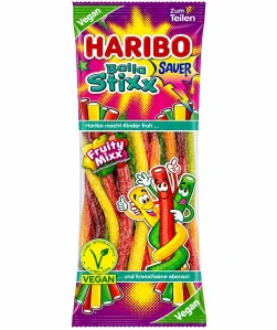 HARIBO Balla Stixx Sauer Kyselé ovocné želé tyčinky v ovocném mixu 175 g