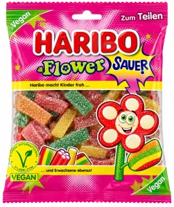 HARIBO Flower Sauer - Kyselé ovocné želé a konfekt ve tvaru květinek 160 g