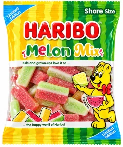 HARIBO Melon Mix - Ovocné želé s pěnovou cukrovinkou s příchutí melounů 160 g