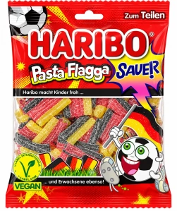 HARIBO Pasta Flagga Sauer - Kyselé ovocné želé plátky 160 g