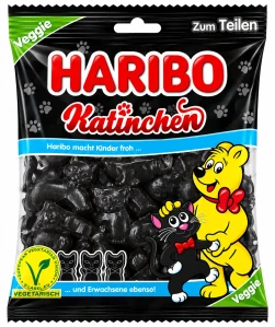 HARIBO Katinchen Lékořicové bonbóny ve tvaru kočičích hlaviček 175 g