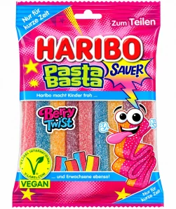 HARIBO Pasta Basta Sauer Berry Twist - Kyselé ovocné želé pásky 160 g