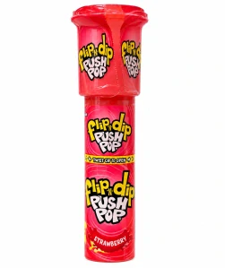 Push Pop Clip 'n' Dip - Tyčinkové lízátko s jahodovým práškem a příchutí jahody 25g