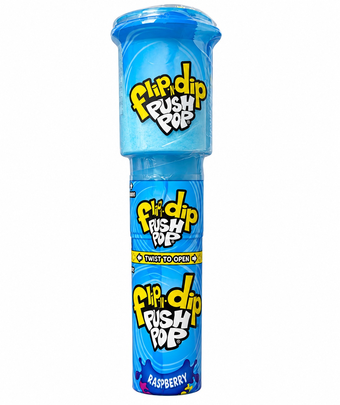 Push Pop Flip 'n' Dip - Tyčinkové lízátko s malinovým práškem a příchutí maliny 25 g