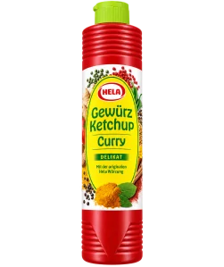 Hela Kořeněný kečup s jemnou příchutí kari 800 ml