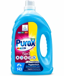 PuroX Color 5v1 Hygienický prací gel na barevné prádlo (143 pracích dávek) 4300ml