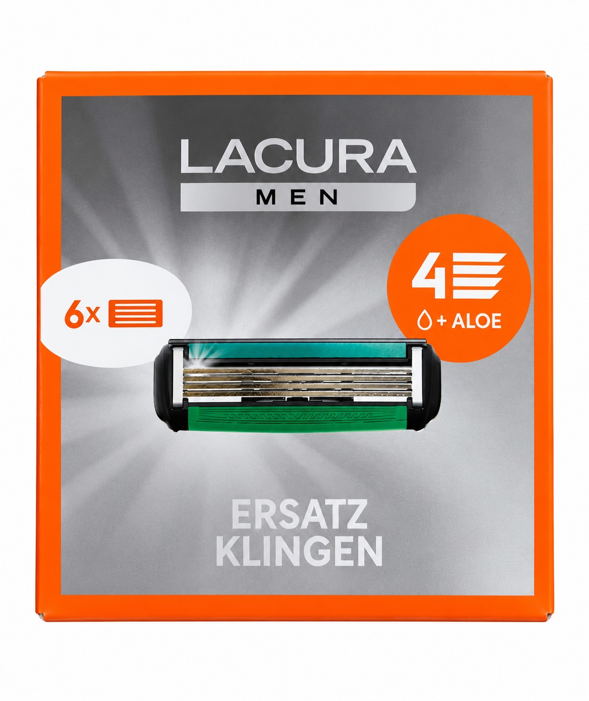 Lacura Men Náhradní holicí hlavice 4břité pro muže (6 ks)