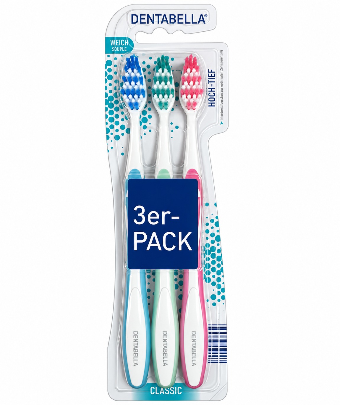 Dentabella Classic Zubní kartáčky měkké (3 ks)