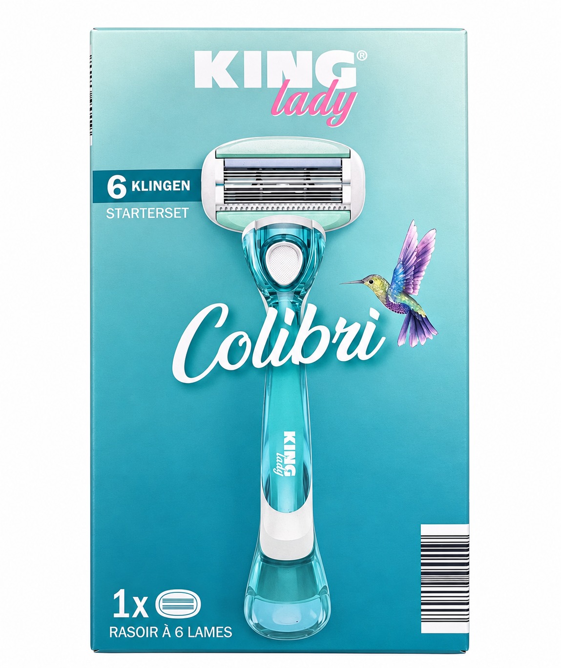 KING lady Colibri Dámský holicí strojek se 6 břity (Starterset)