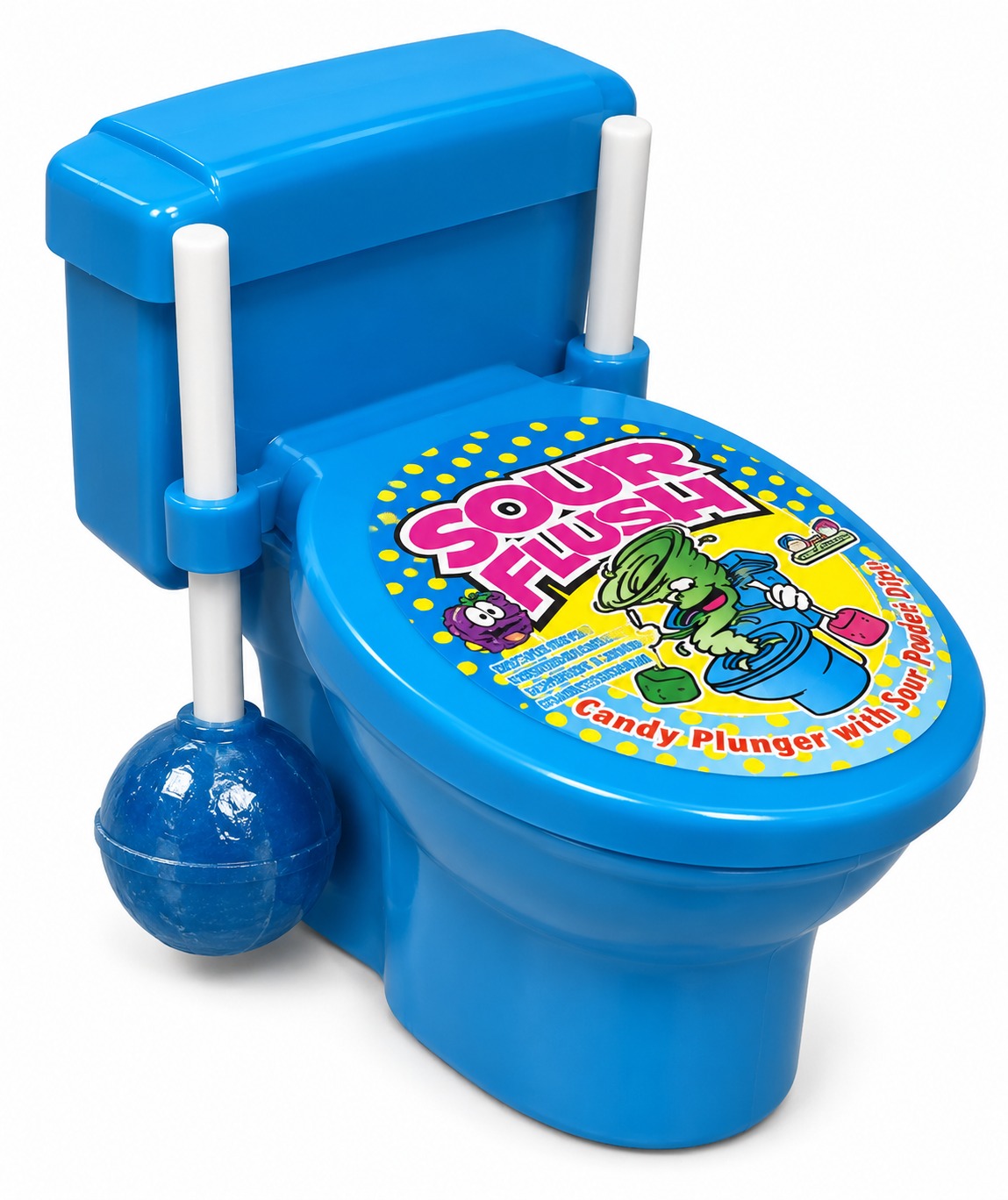 Sour Flush Lízátko s kyselým práškem Malina 39 g