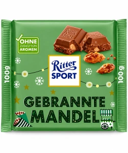Ritter Sport Gebrannte Mandel mléčná čokoláda s karamelizovanými mandlemi 100 g