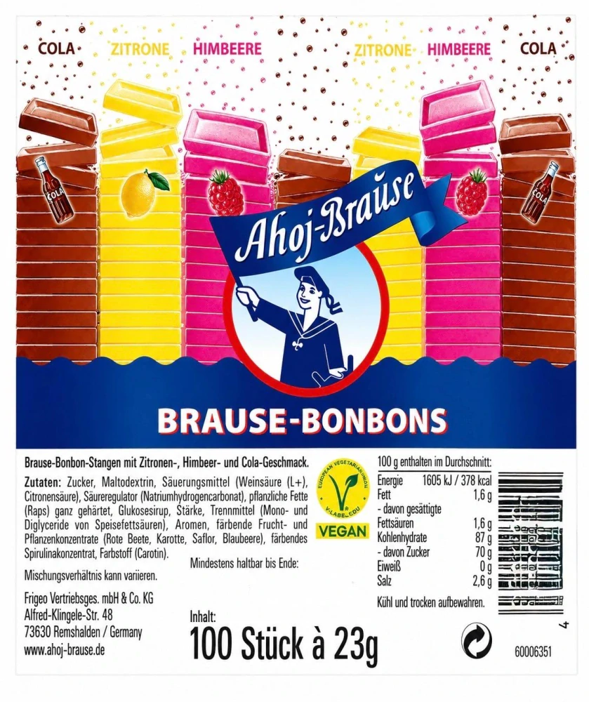 Ahoj-Brause Šumivé bonbóny Kola 23 g